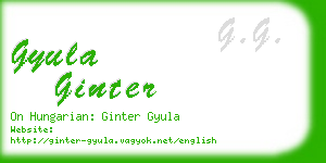 gyula ginter business card